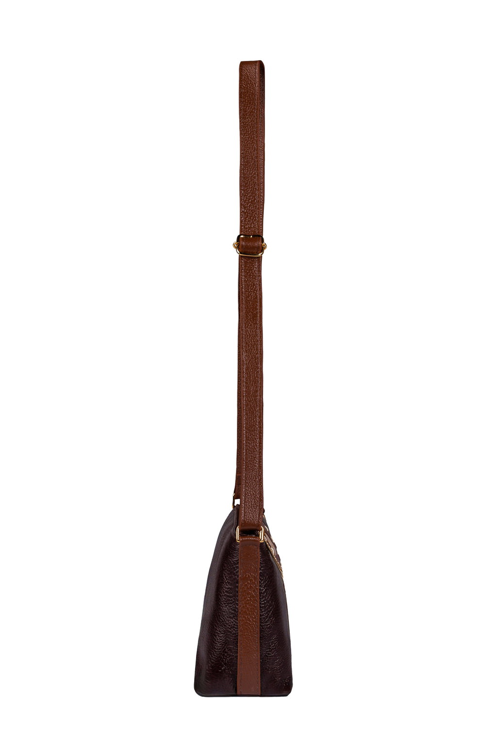 Bolsa pequena transversal de couro liso Ágata