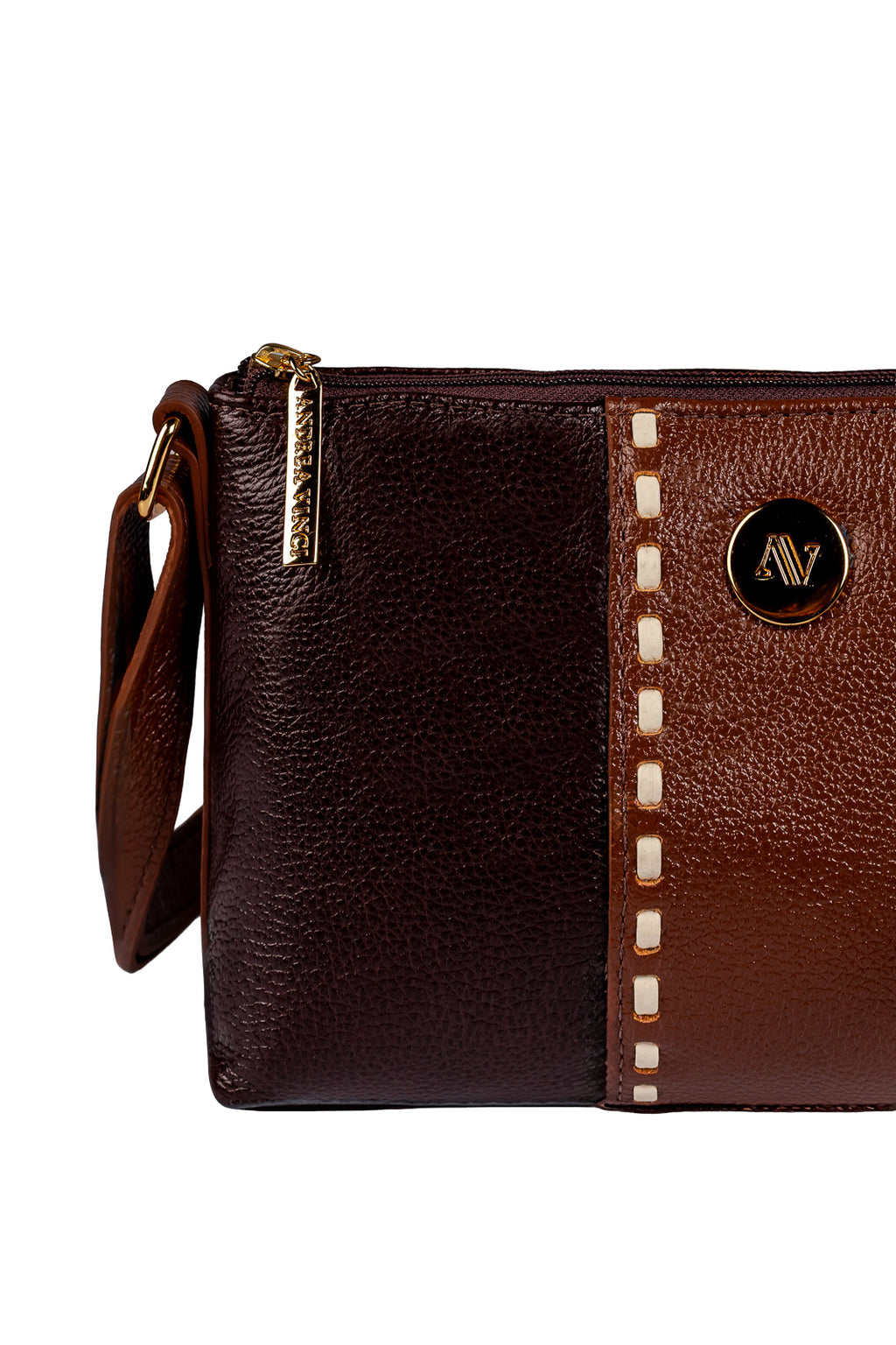 Bolsa pequena transversal de couro liso Ágata