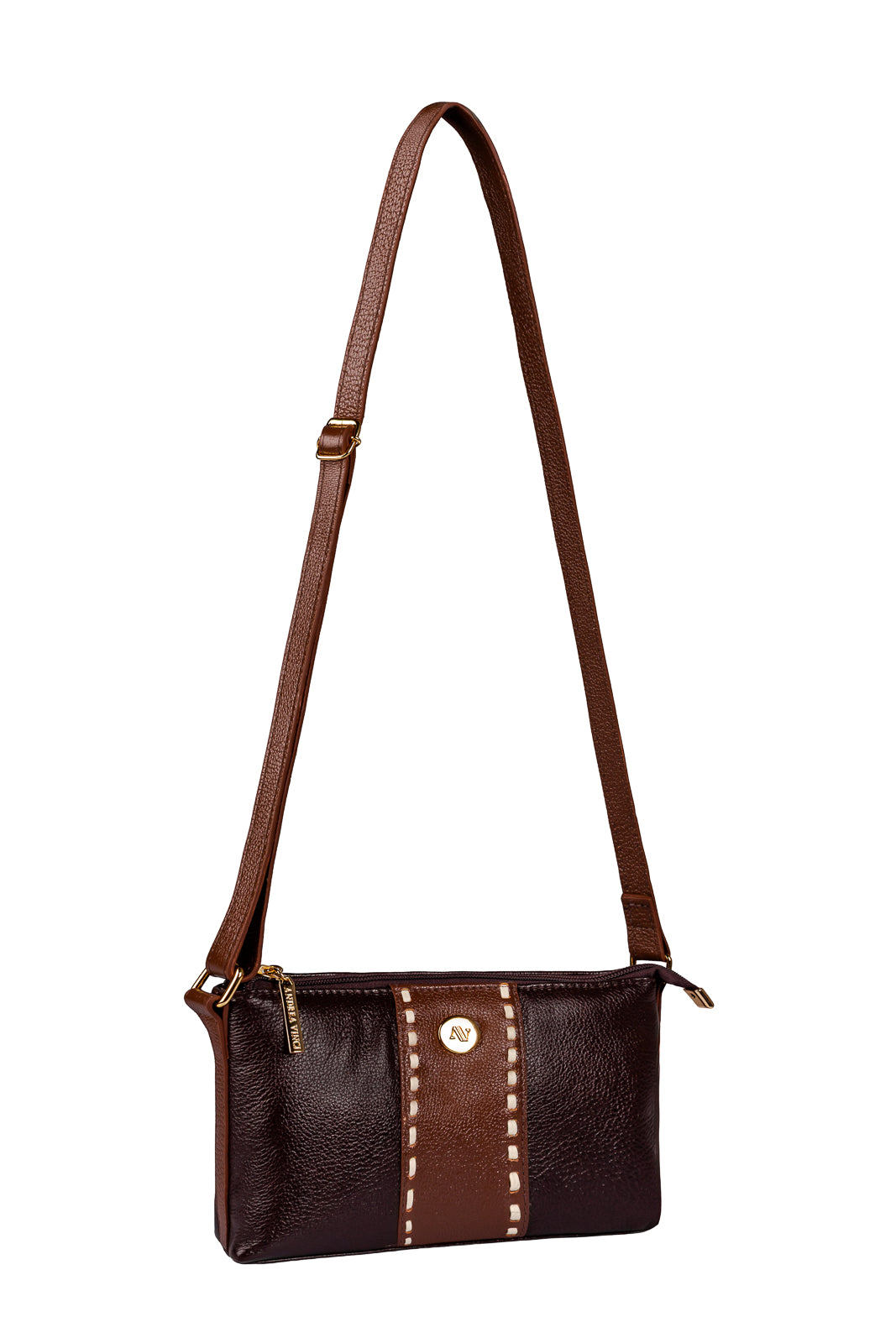 Bolsa pequena transversal de couro liso Ágata