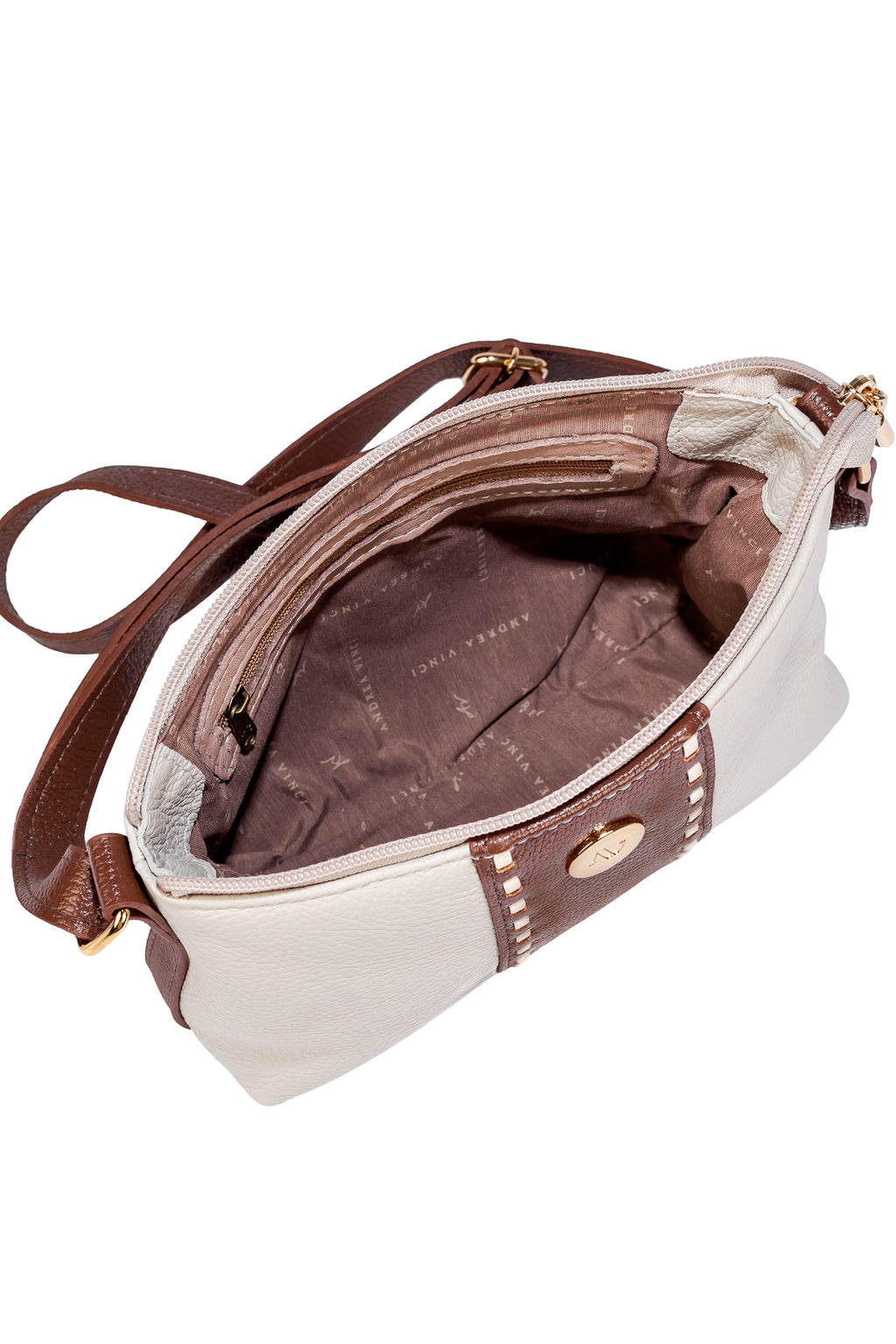 Bolsa pequena transversal de couro liso Ágata