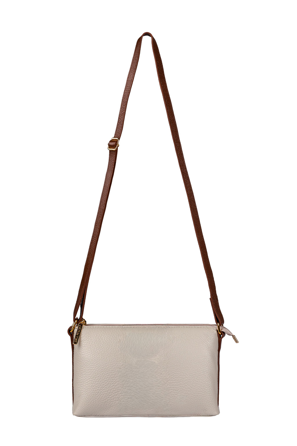 Bolsa pequena transversal de couro liso Ágata