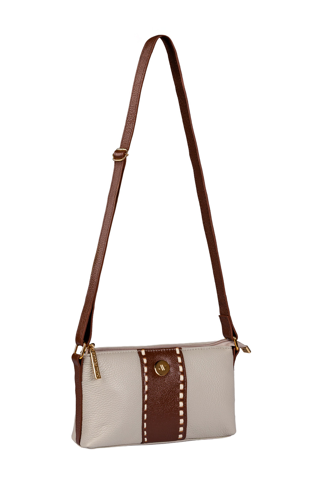Bolsa pequena transversal de couro liso Ágata