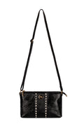 Bolsa pequena transversal de couro croco Ágata