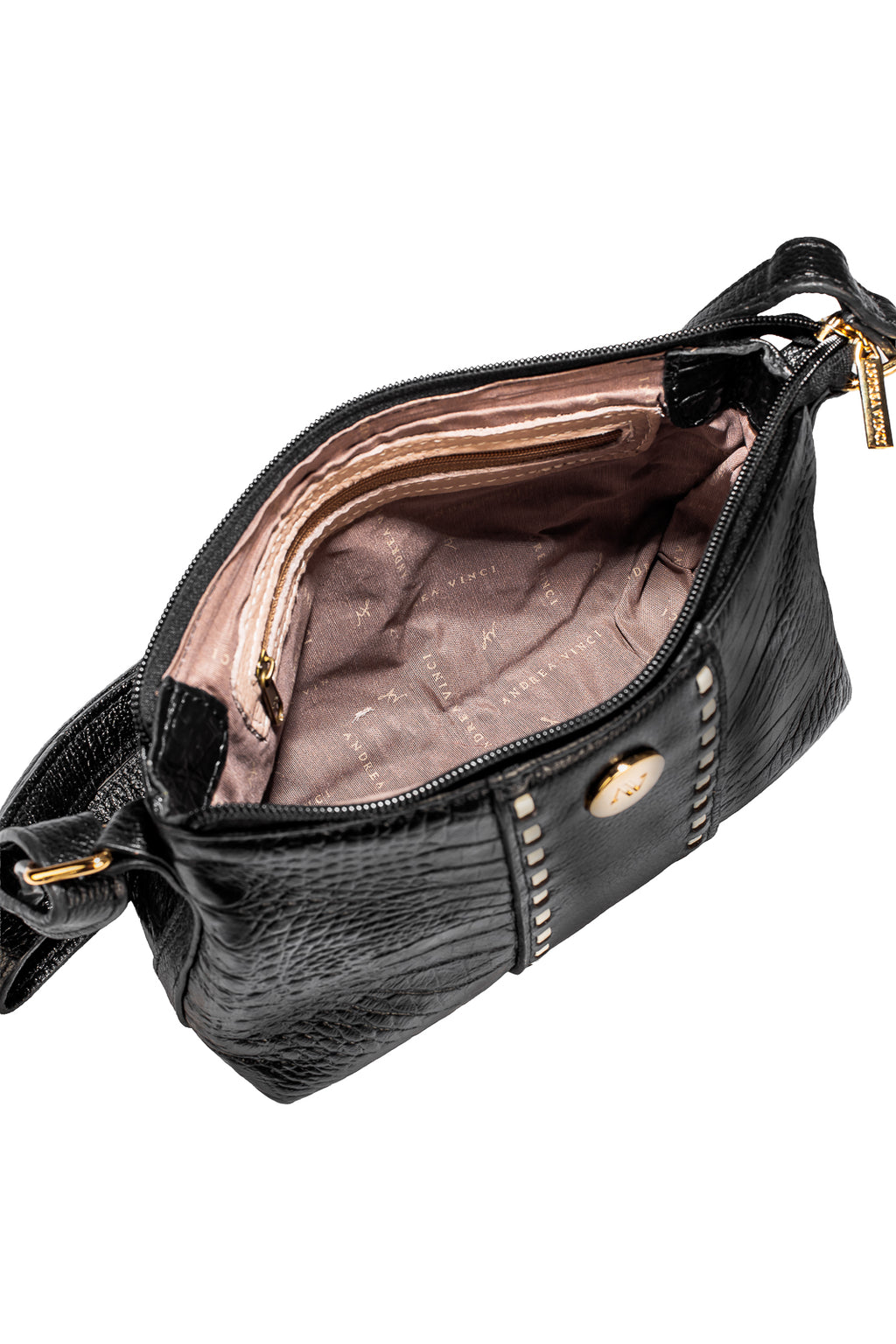 Bolsa pequena transversal de couro croco Ágata