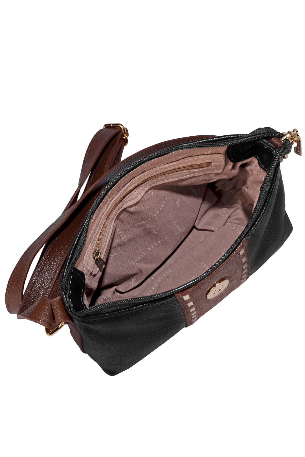 Bolsa pequena transversal de couro liso Ágata