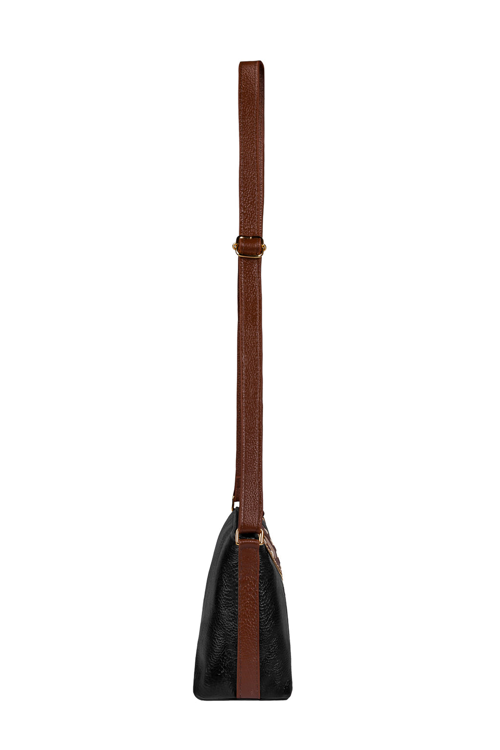 Bolsa pequena transversal de couro liso Ágata