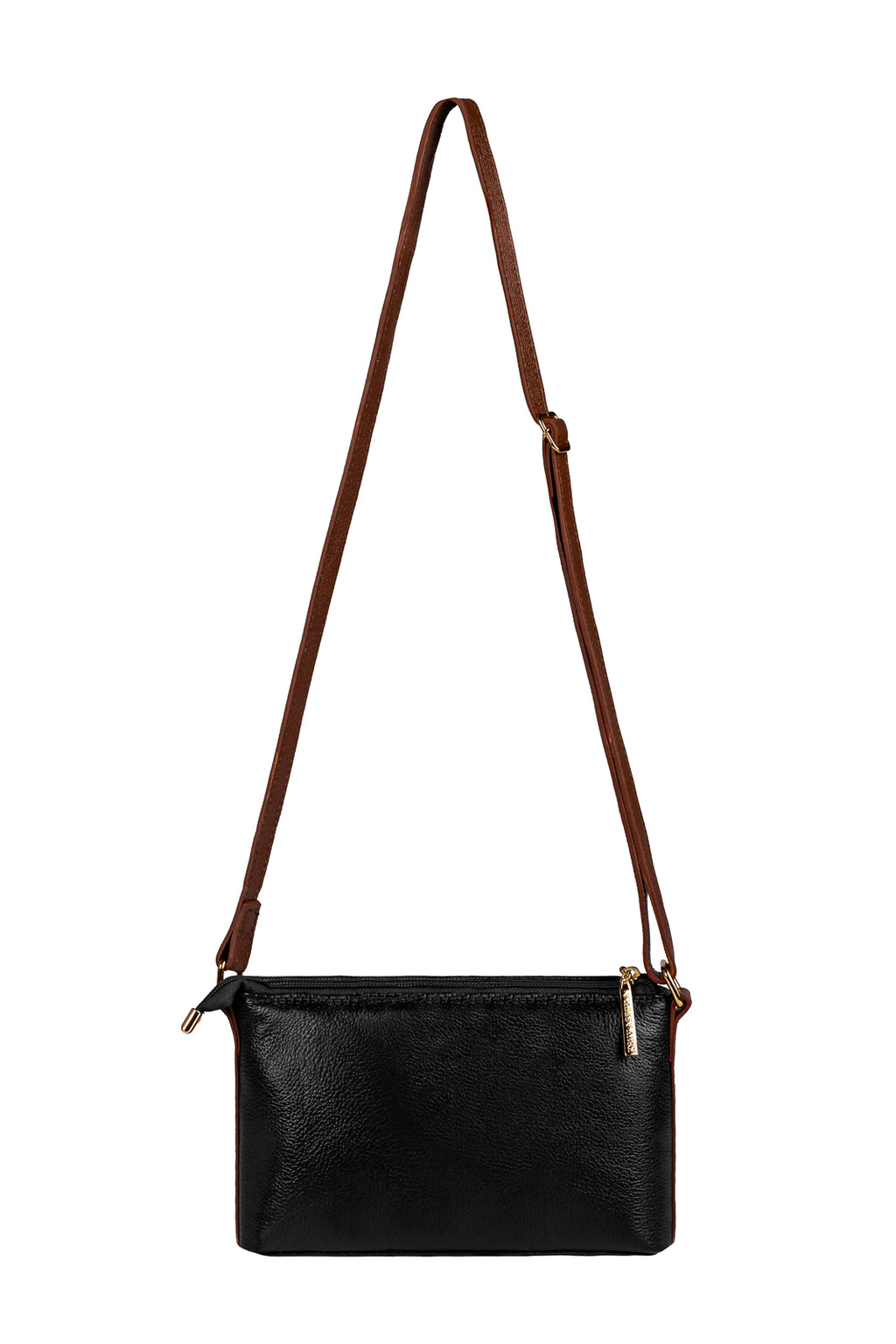 Bolsa pequena transversal de couro liso Ágata