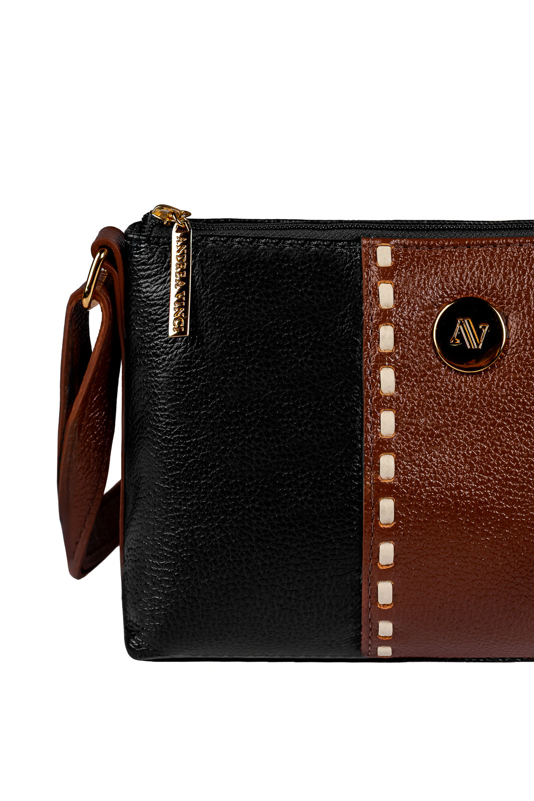 Bolsa pequena transversal de couro liso Ágata