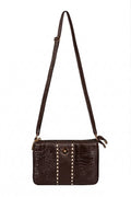 Bolsa transversal de couro croco Cristal