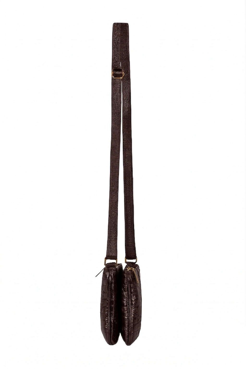 Bolsa transversal de couro croco Cristal
