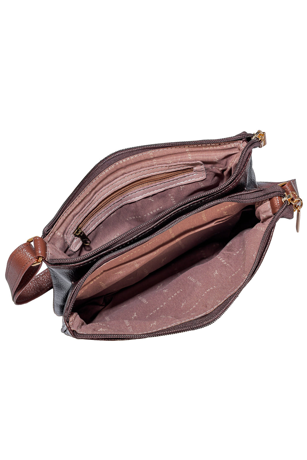 Bolsa transversal de couro liso Cristal