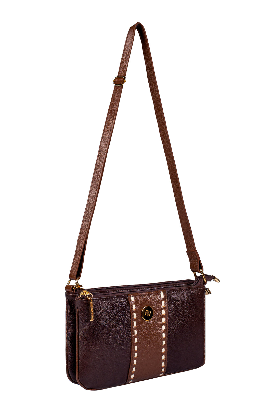 Bolsa transversal de couro liso Cristal