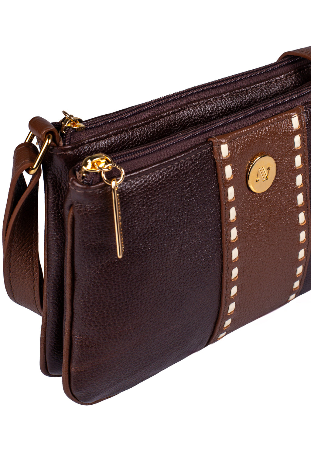 Bolsa transversal de couro liso Cristal