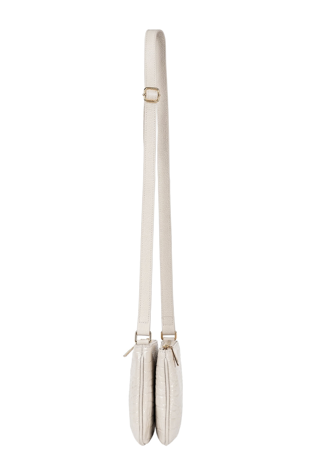 Bolsa transversal de couro croco Cristal