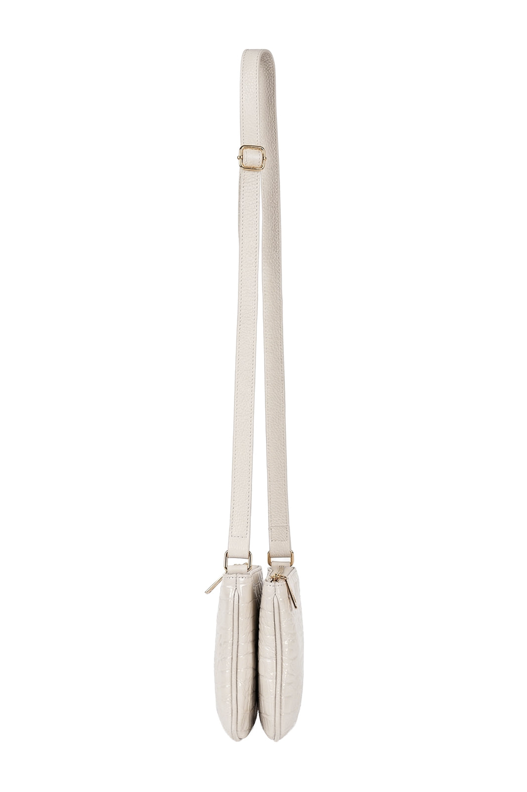 Bolsa transversal de couro croco Cristal