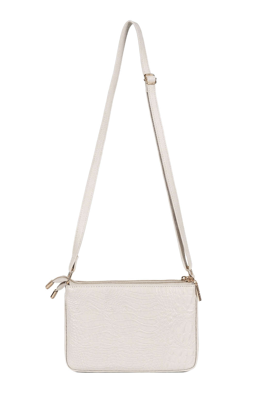 Bolsa transversal de couro croco Cristal