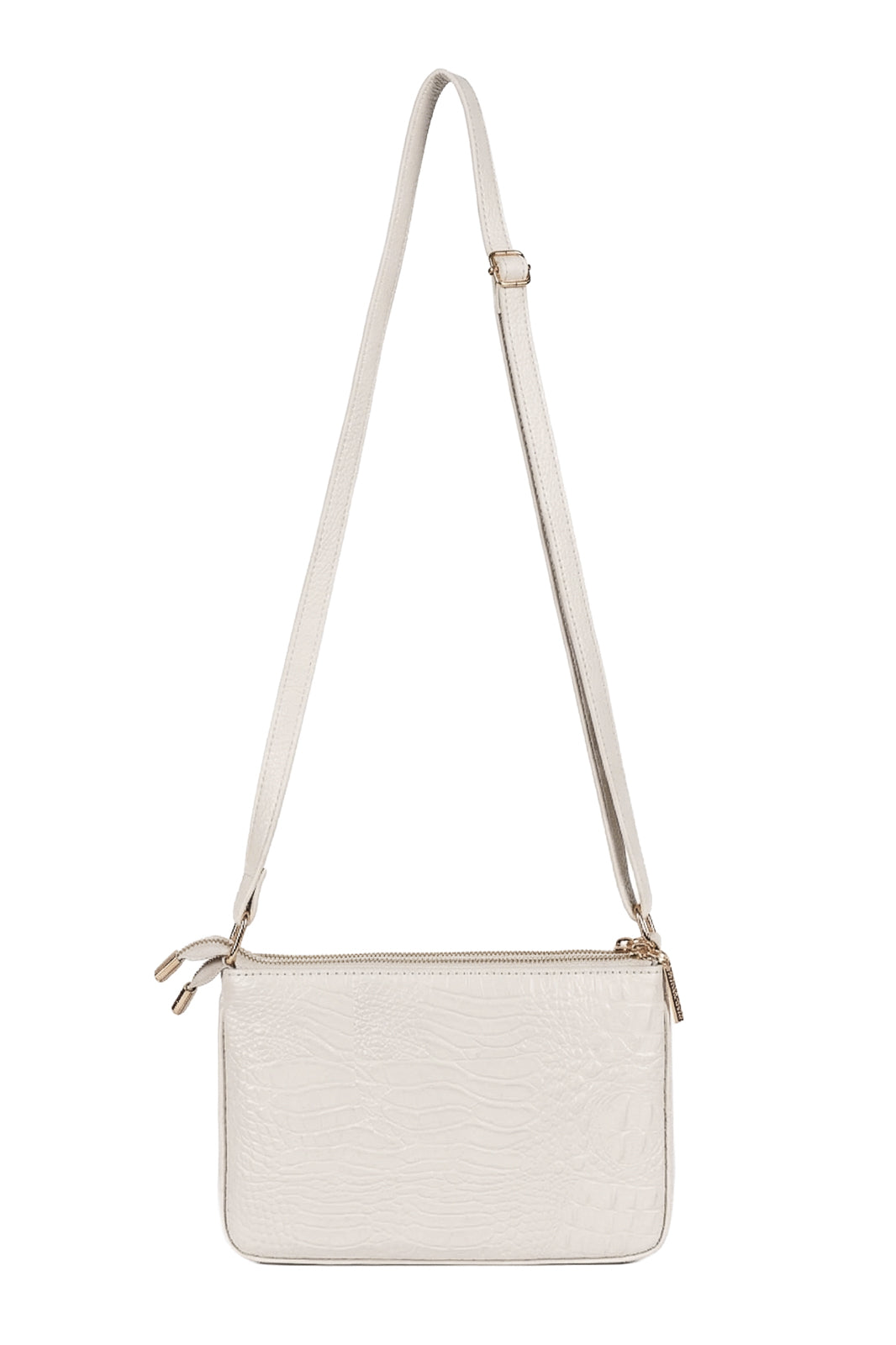 Bolsa transversal de couro croco Cristal