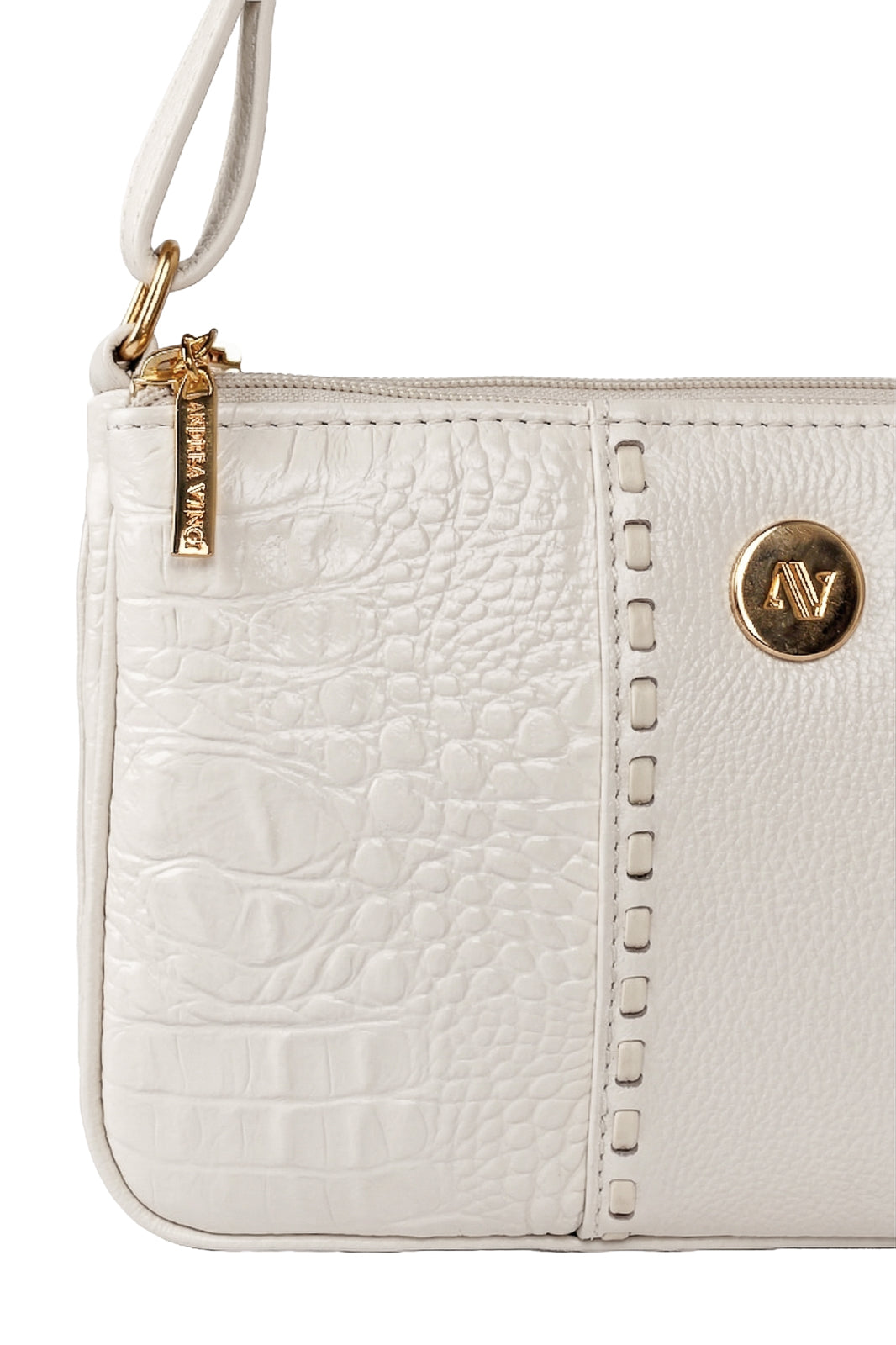 Bolsa transversal de couro croco Cristal