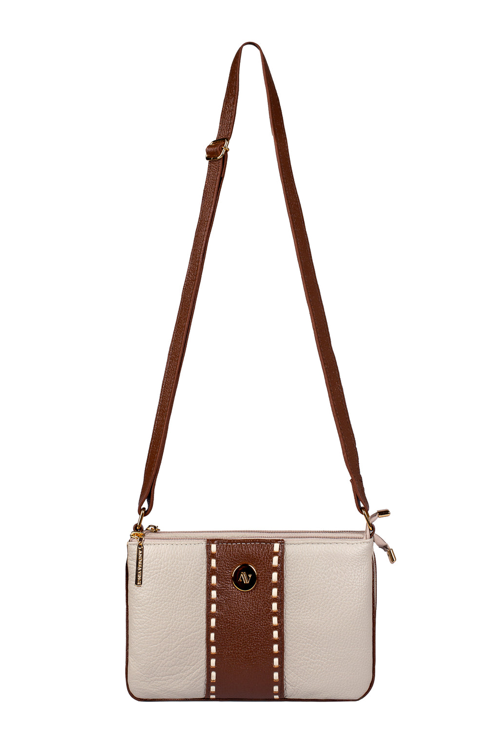 Bolsa transversal de couro liso Cristal