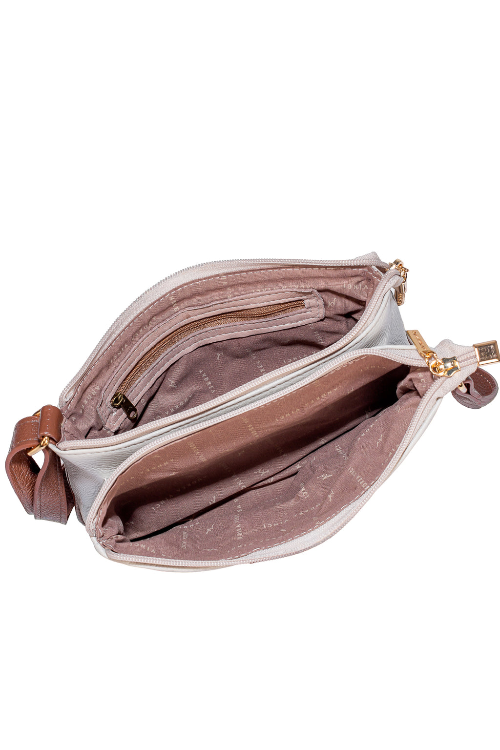 Bolsa transversal de couro liso Cristal