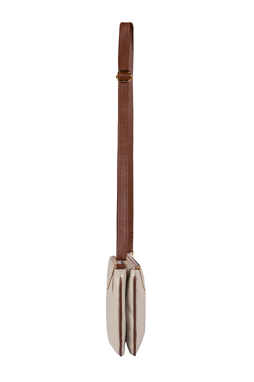 Bolsa transversal de couro liso Cristal