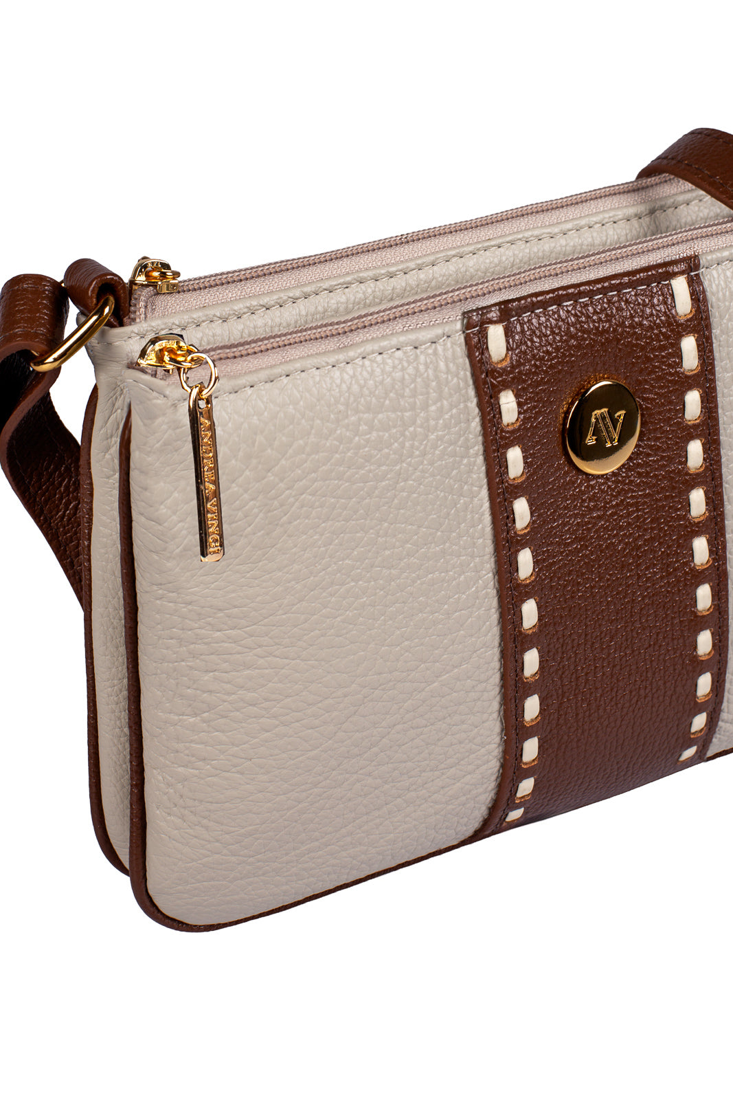 Bolsa transversal de couro liso Cristal