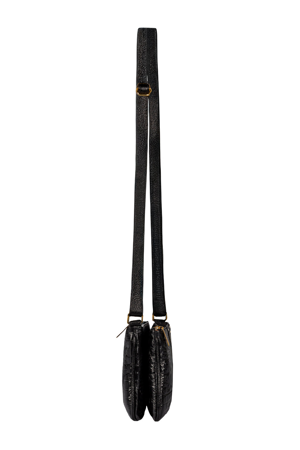 Bolsa transversal de couro croco Cristal