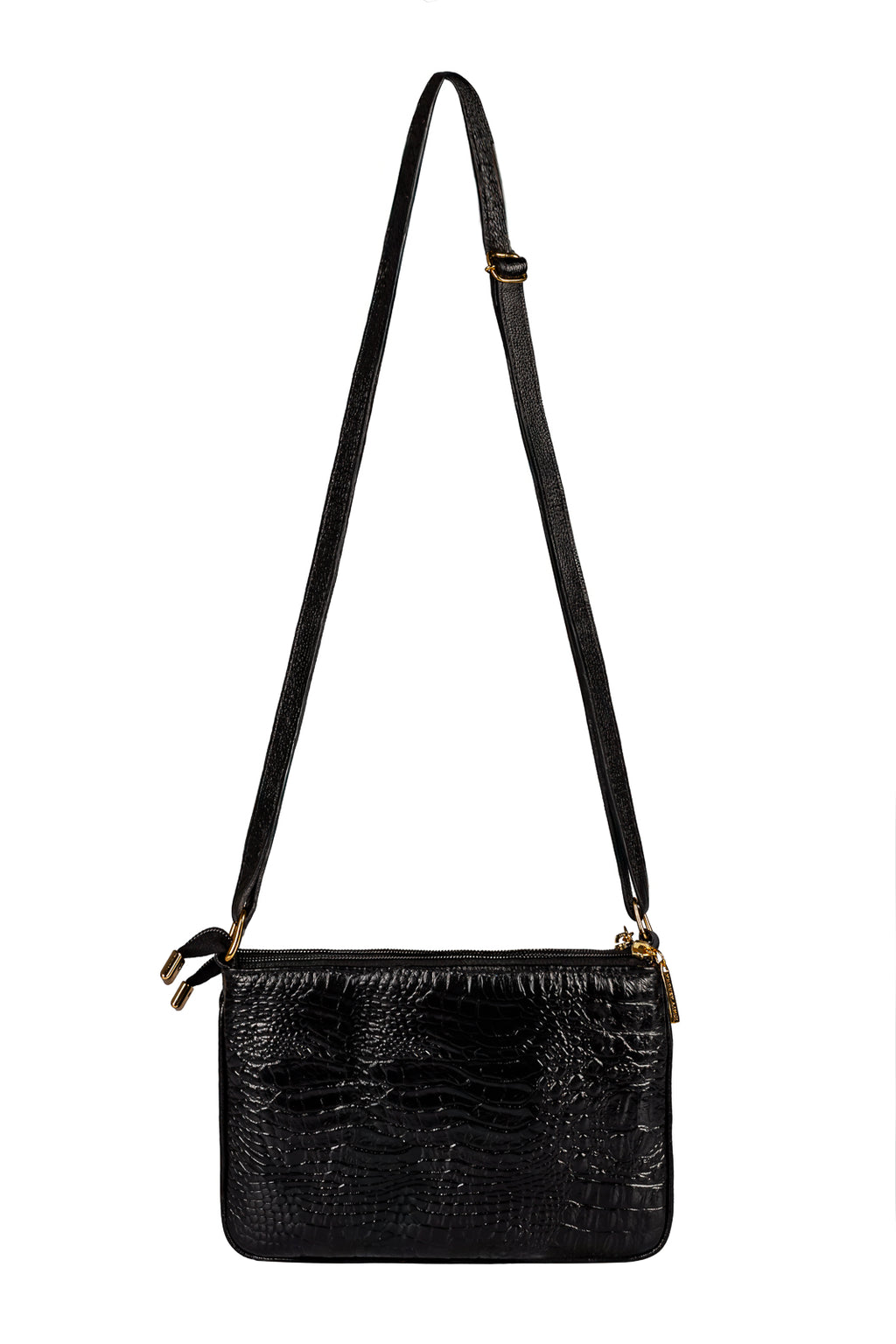Bolsa transversal de couro croco Cristal