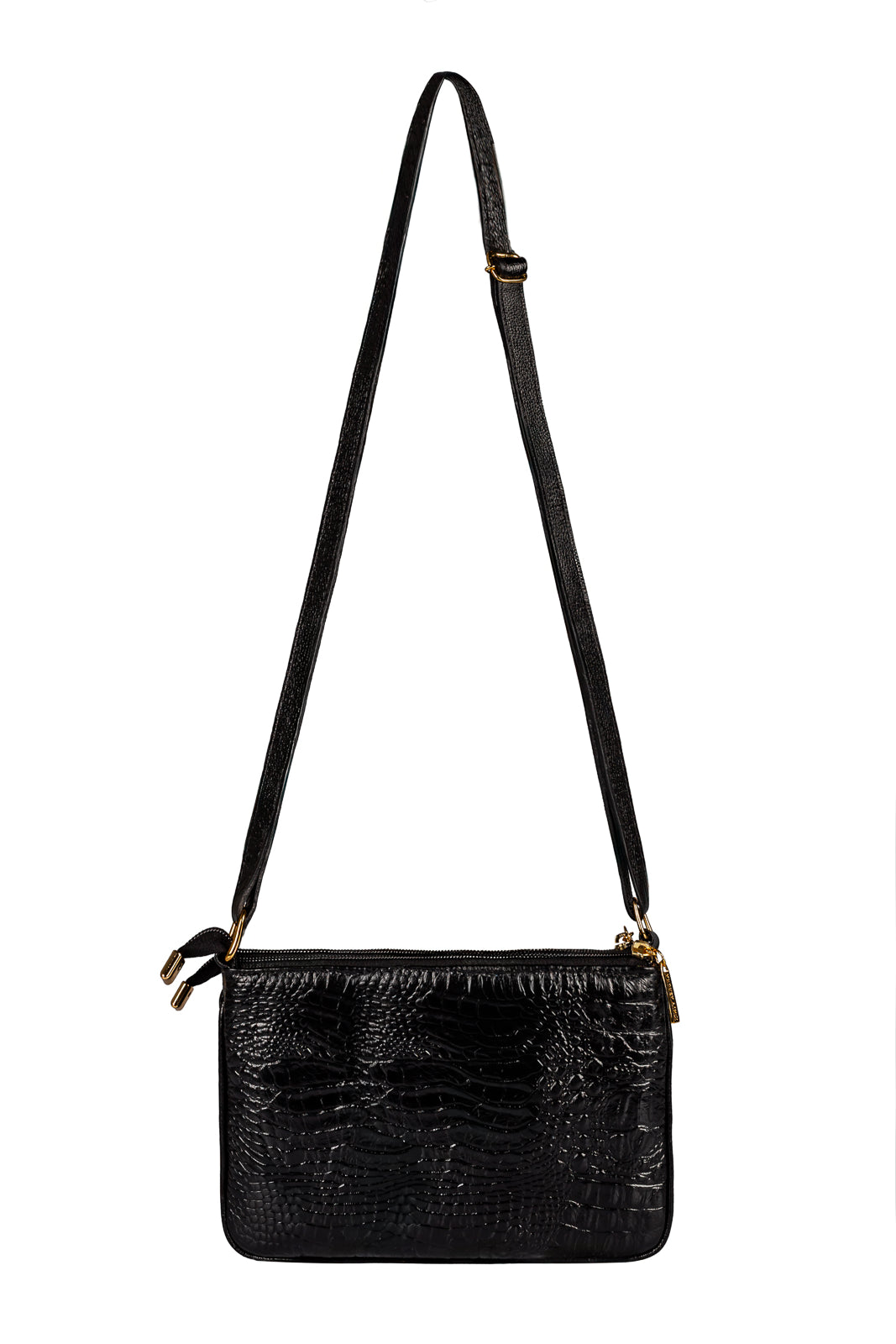 Bolsa transversal de couro croco Cristal