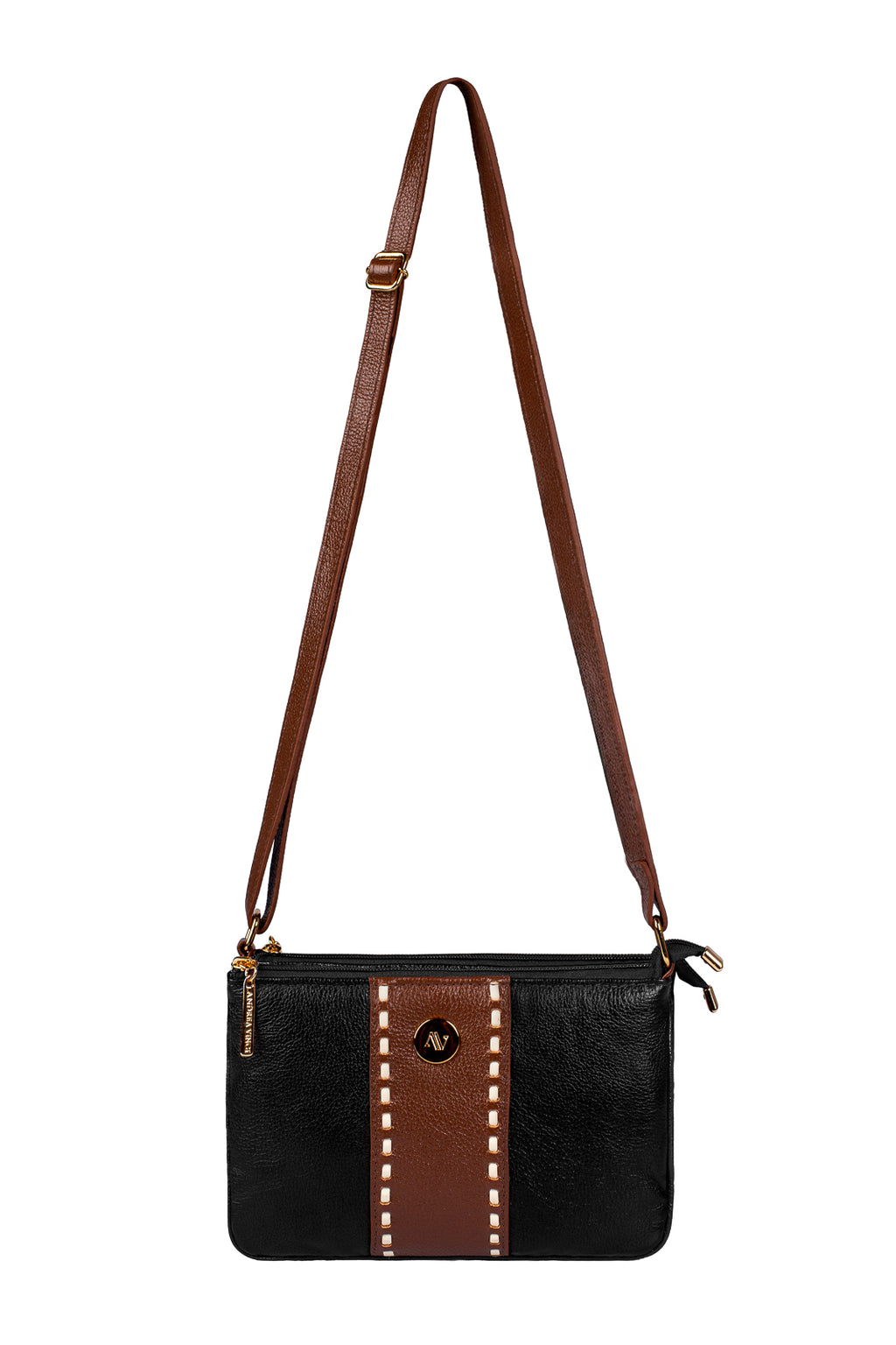 Bolsa transversal de couro liso Cristal
