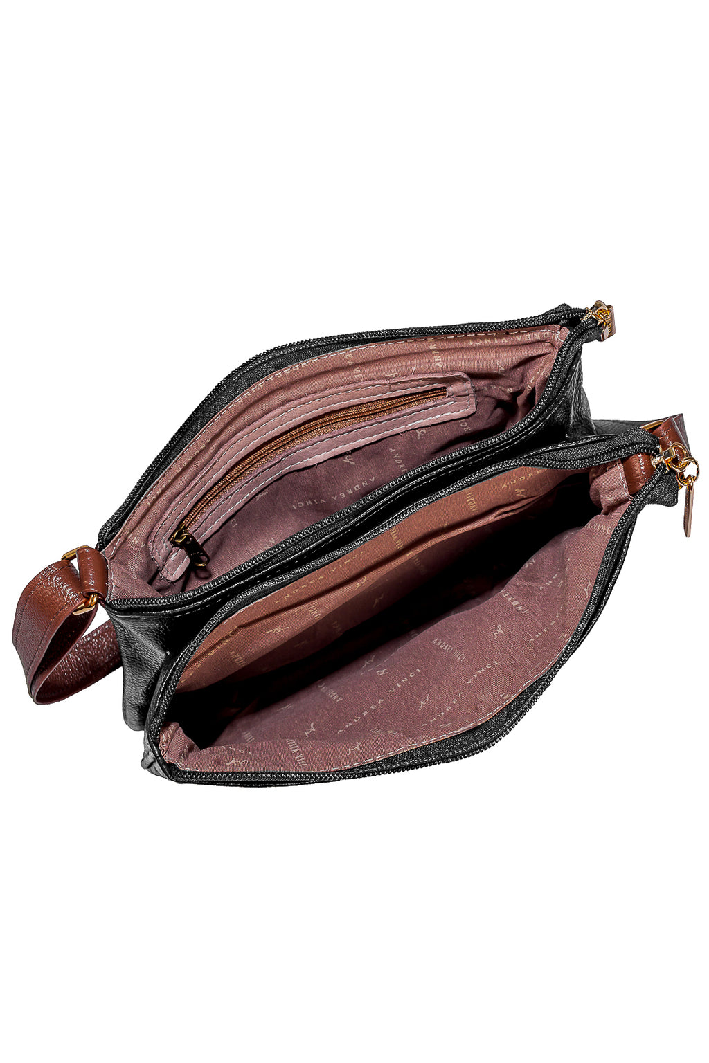Bolsa transversal de couro liso Cristal