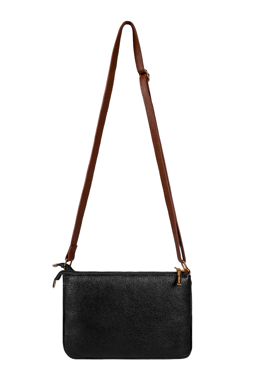 Bolsa transversal de couro liso Cristal