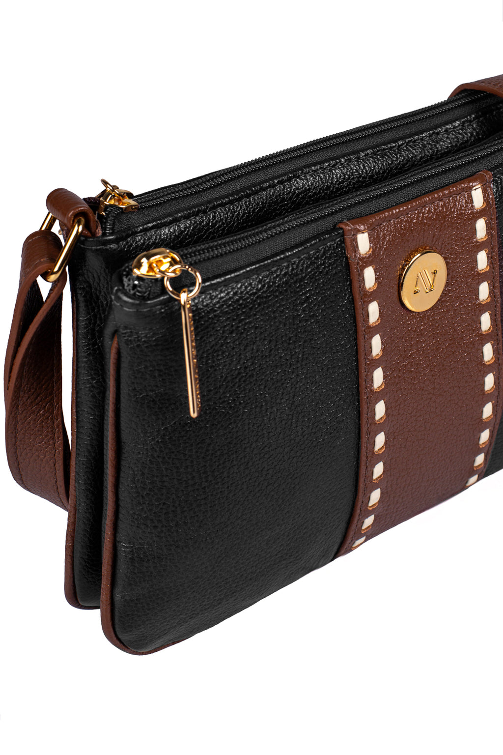 Bolsa transversal de couro liso Cristal