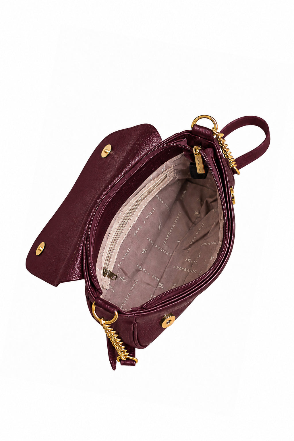 Bolsa transversal de couro croco com tampa e corrente Olga