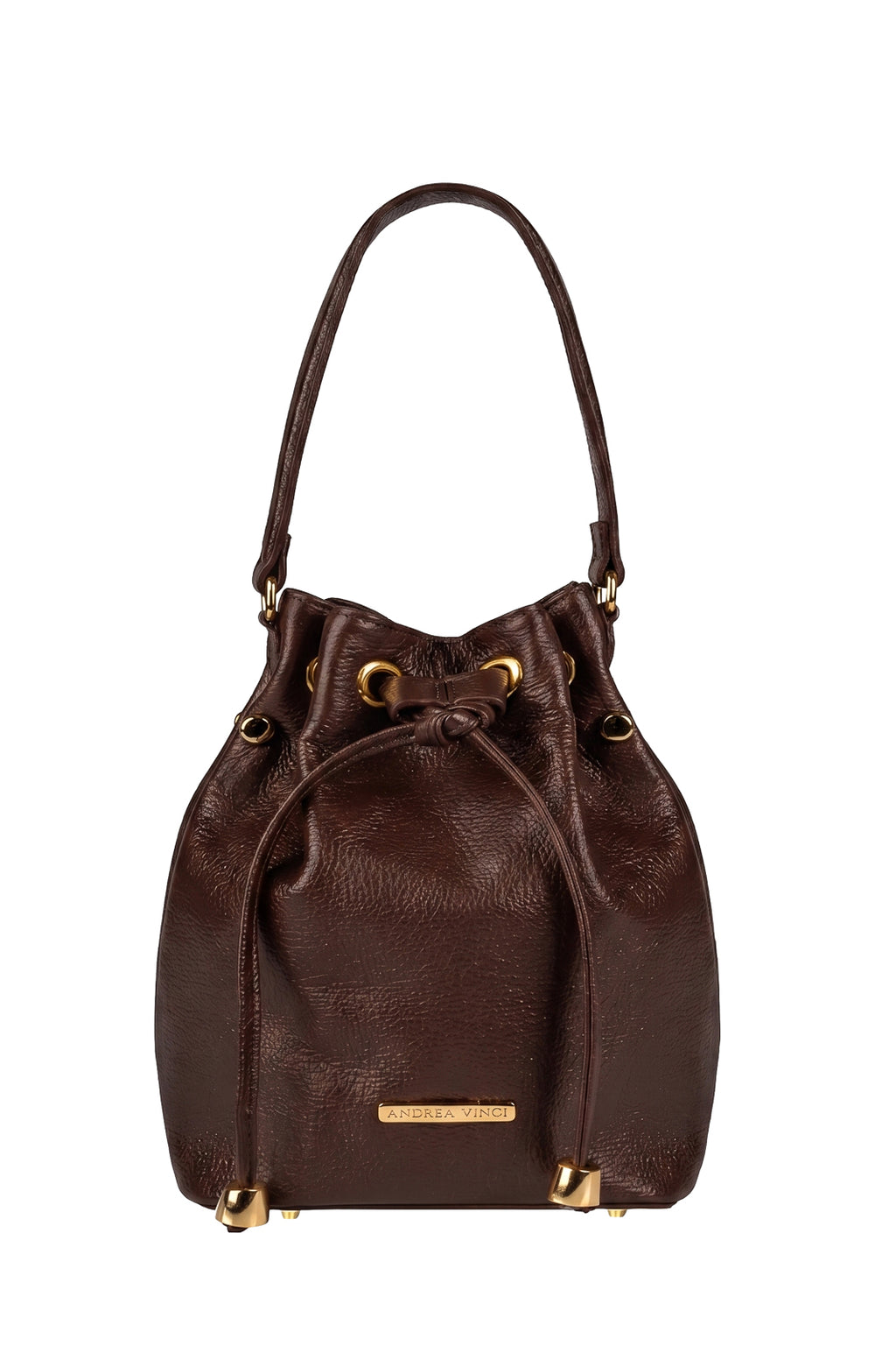 Bolsa saco em couro liso Nubia