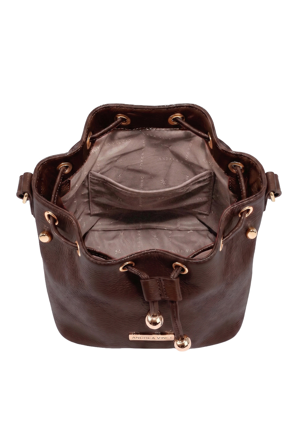 Bolsa saco em couro liso Nubia