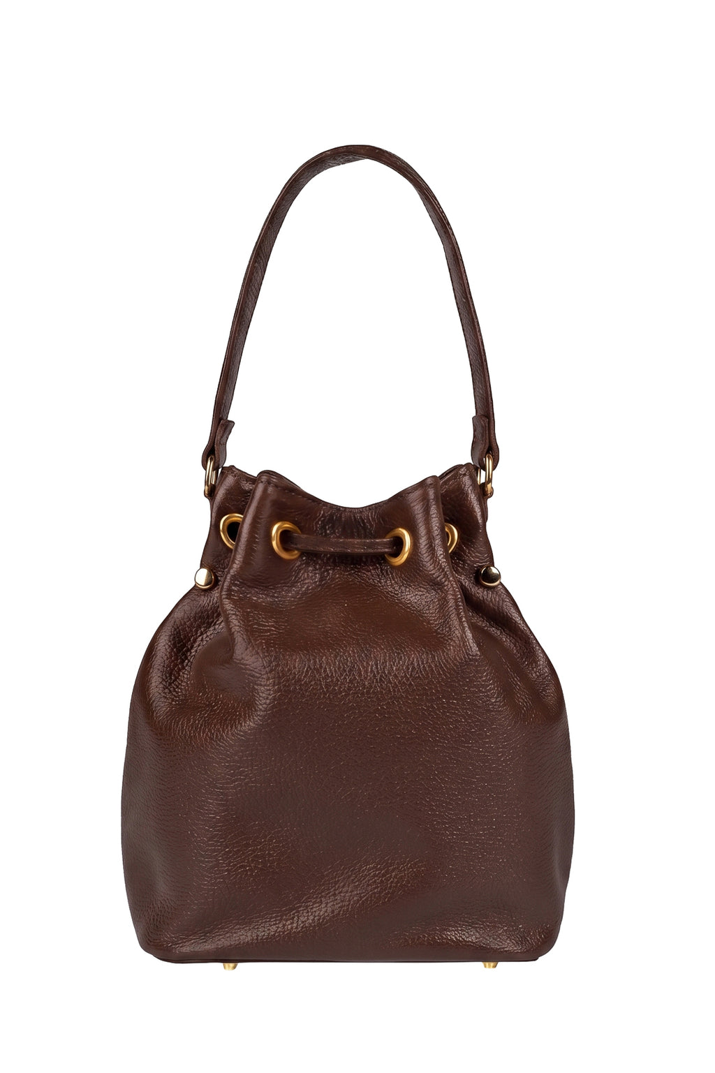 Bolsa saco em couro liso Nubia