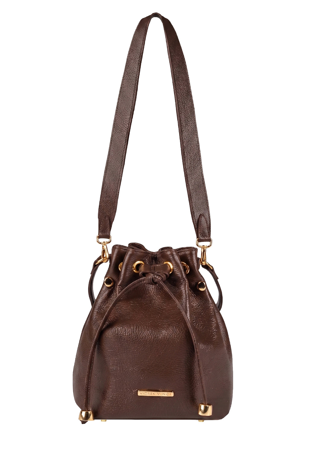 Bolsa saco em couro liso Nubia