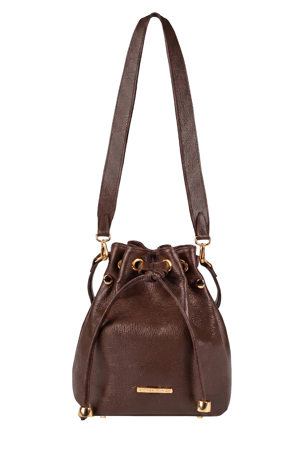 Bolsa saco em couro liso Nubia
