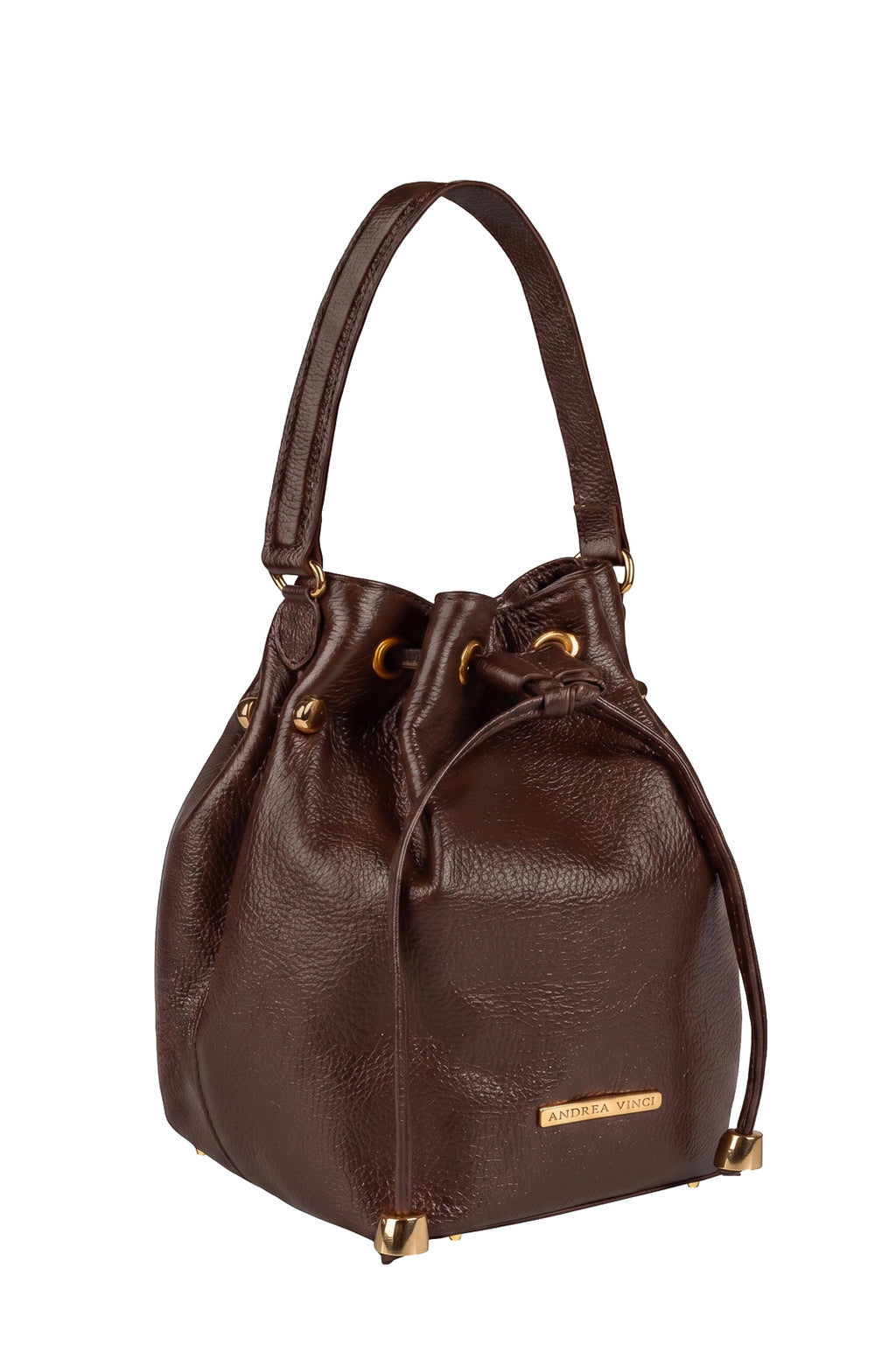 Bolsa saco em couro liso Nubia