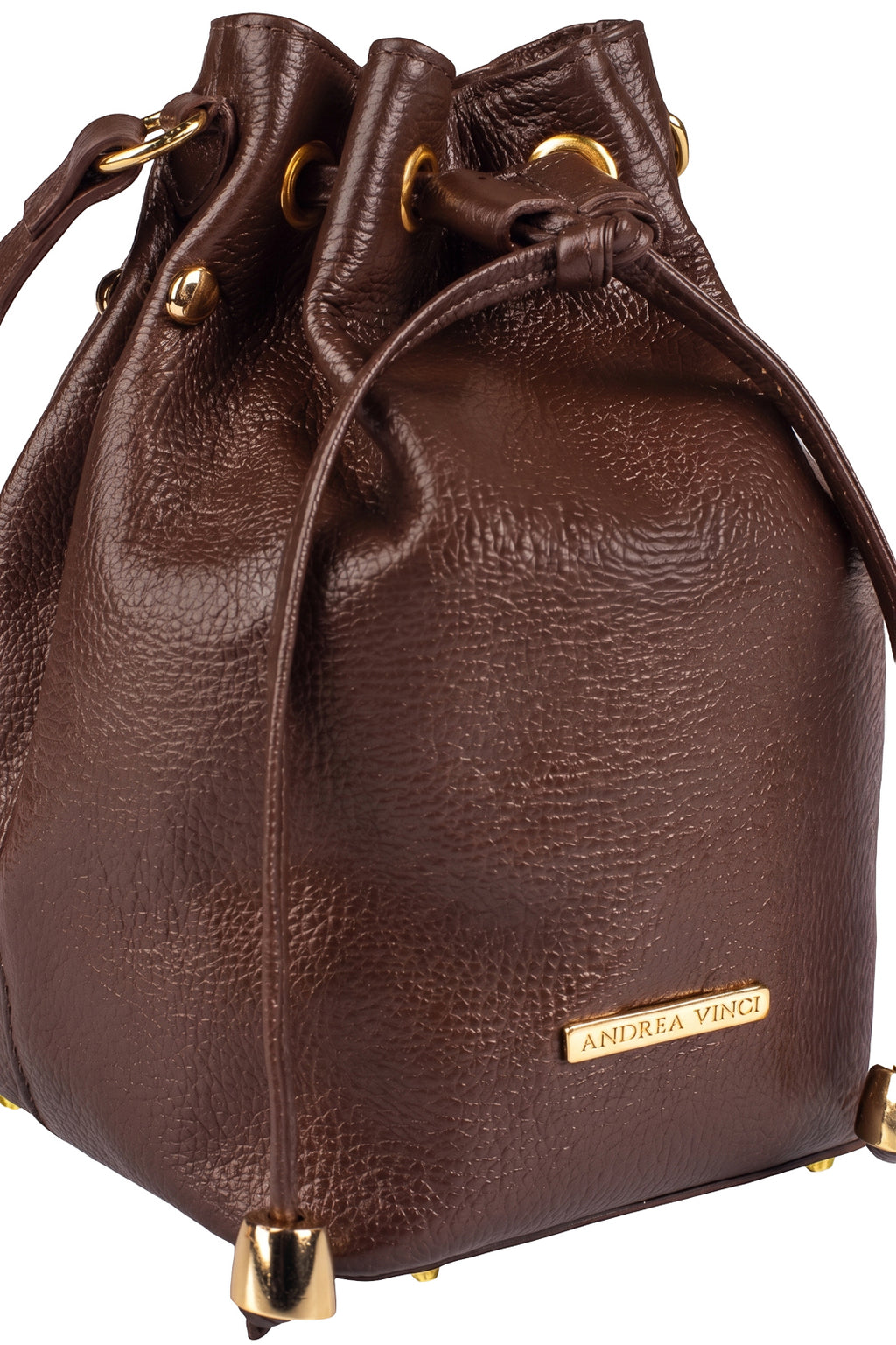 Bolsa saco em couro liso Nubia