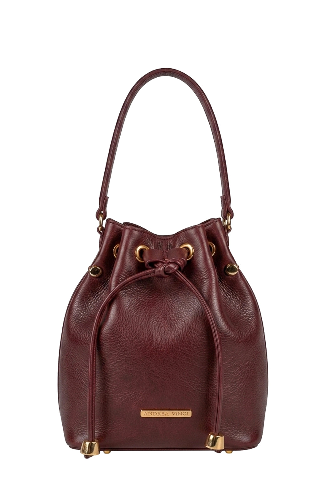 Bolsa saco em couro liso Nubia