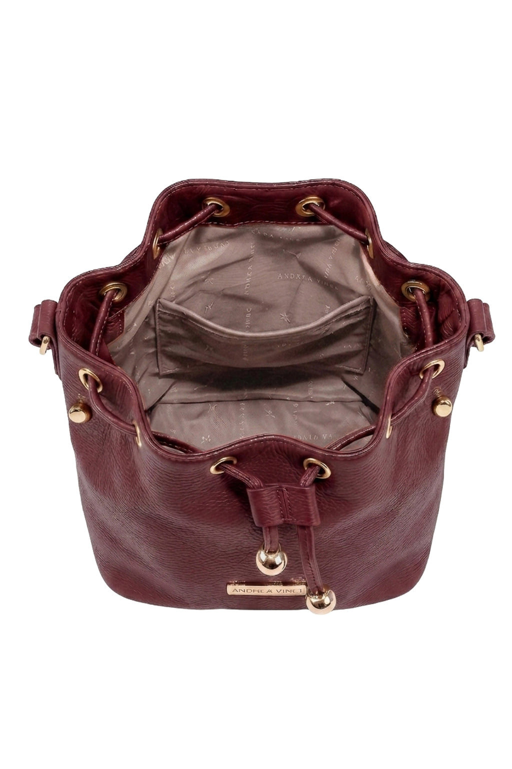 Bolsa saco em couro liso Nubia