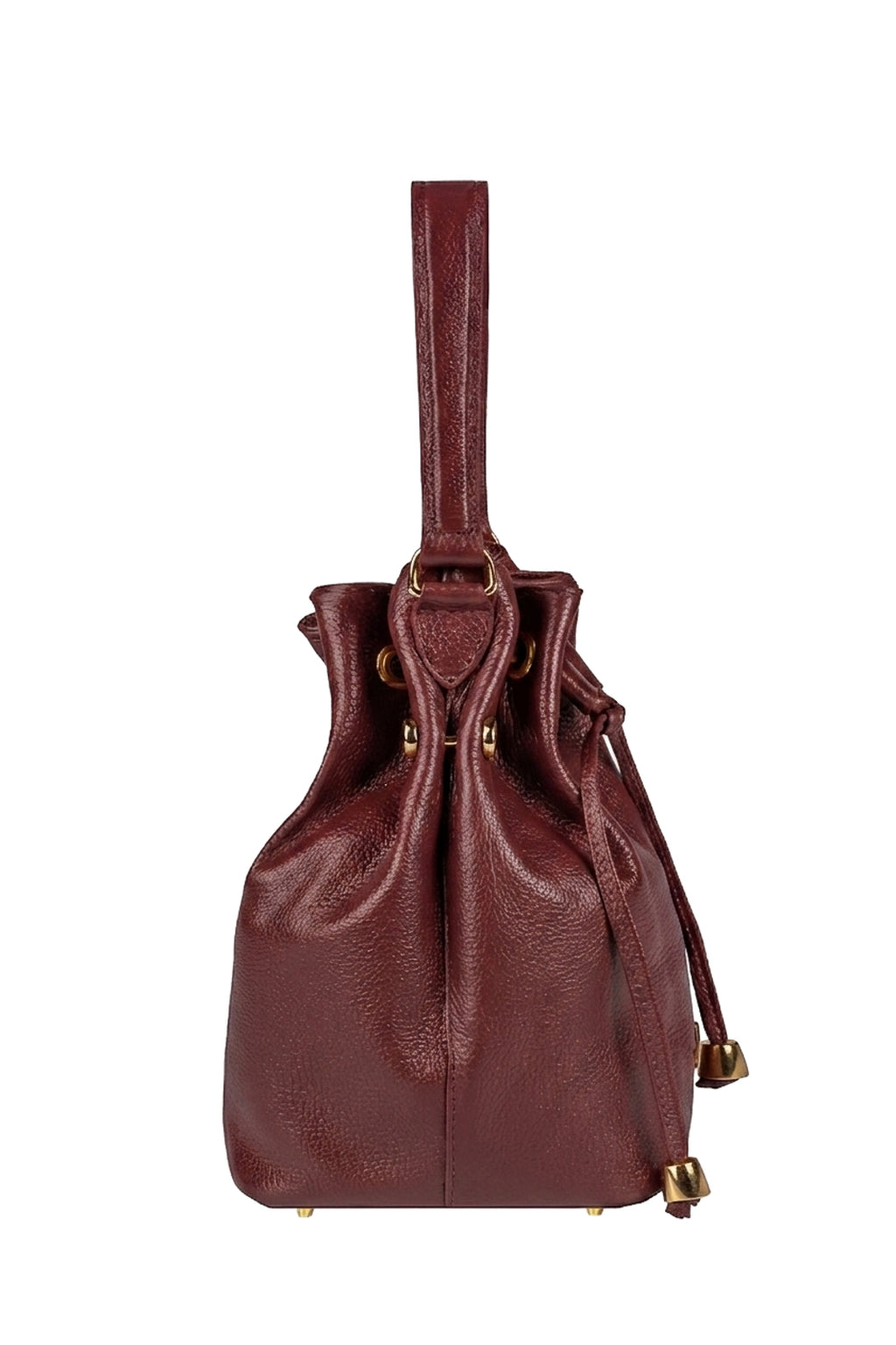 Bolsa saco em couro liso Nubia