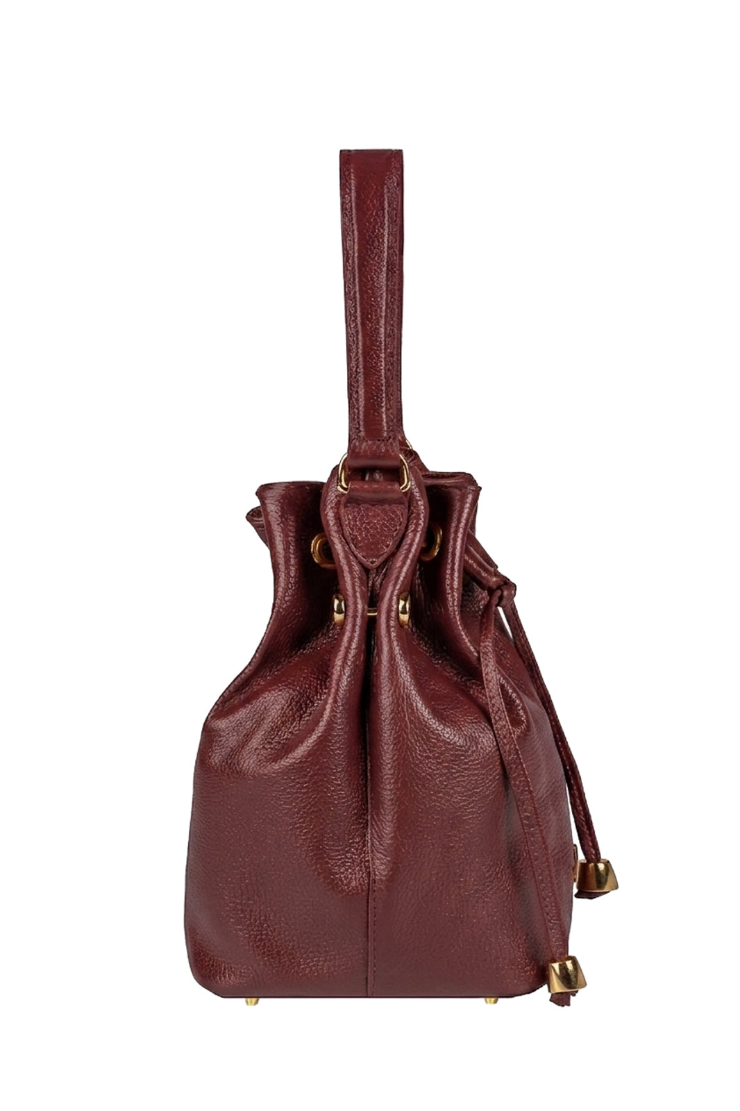 Bolsa saco em couro liso Nubia