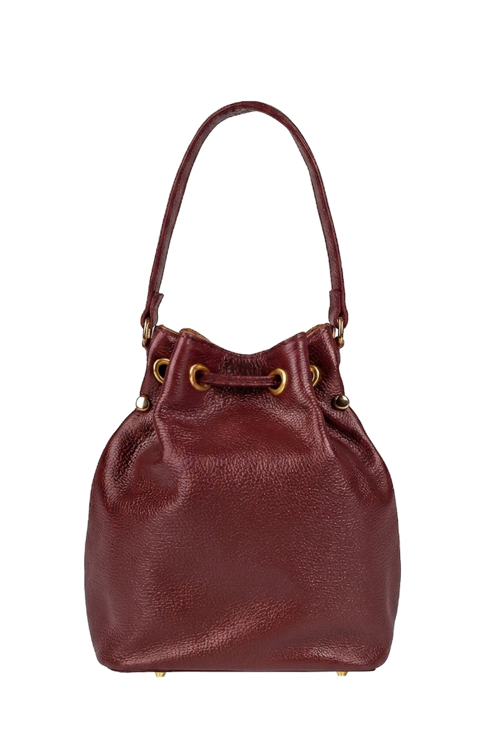 Bolsa saco em couro liso Nubia