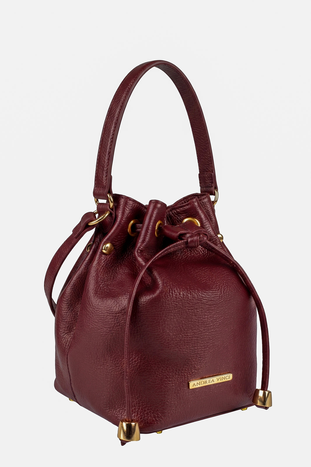 Bolsa saco em couro liso Nubia