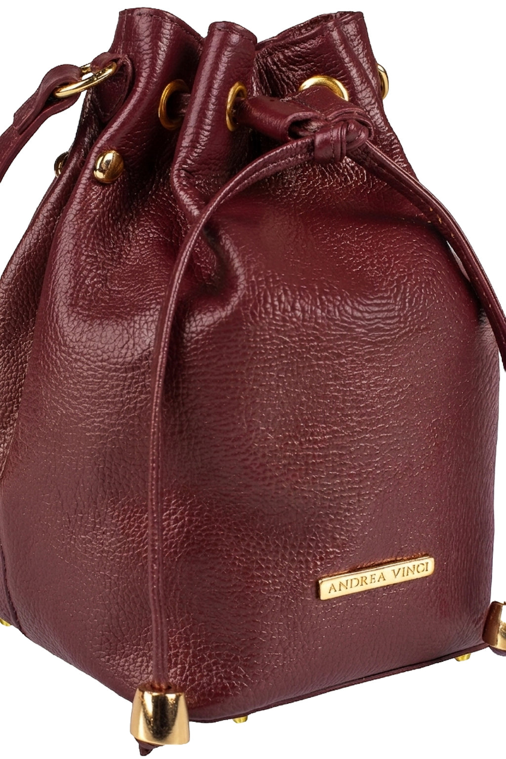 Bolsa saco em couro liso Nubia