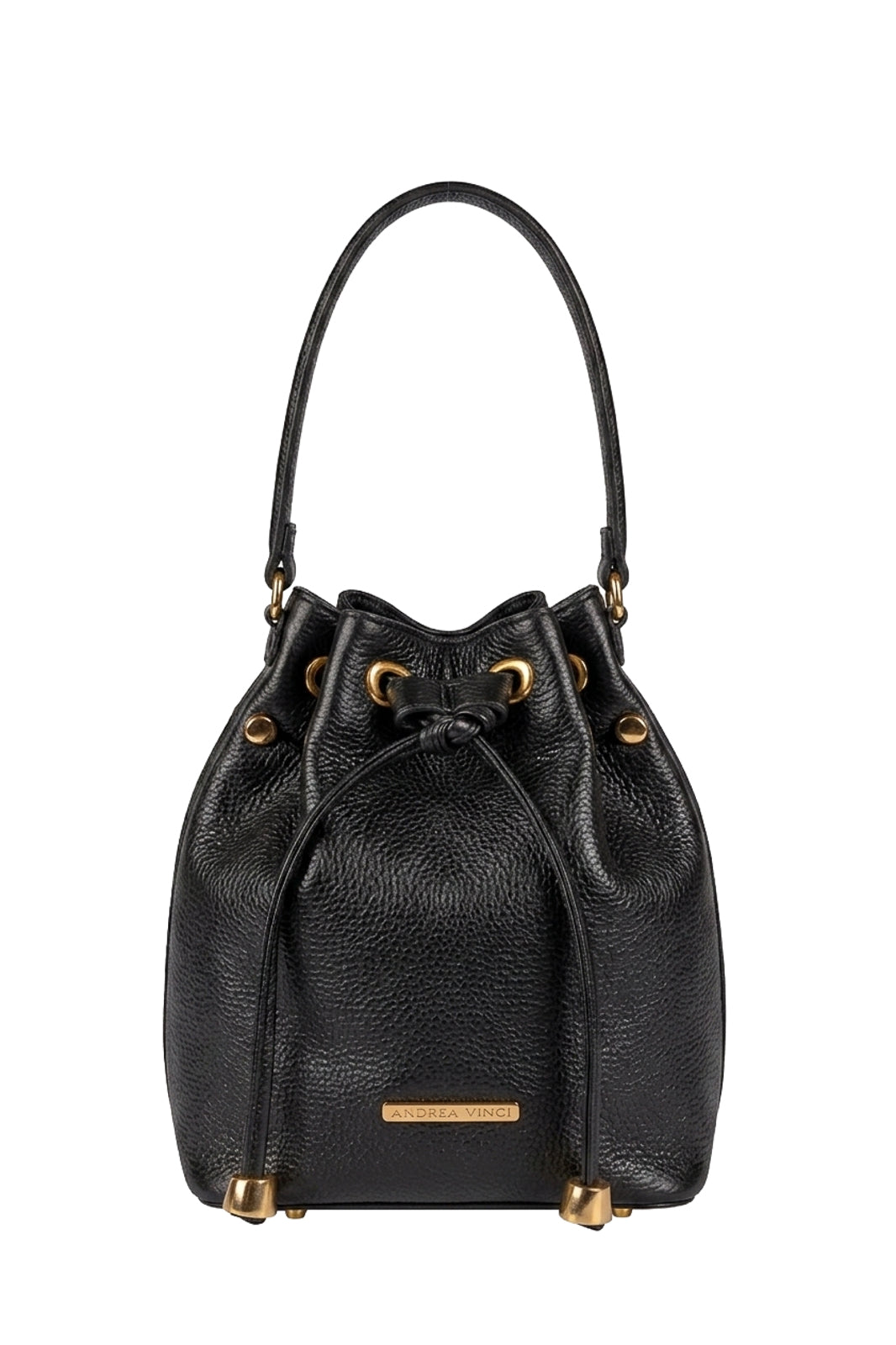 Bolsa saco em couro liso Nubia
