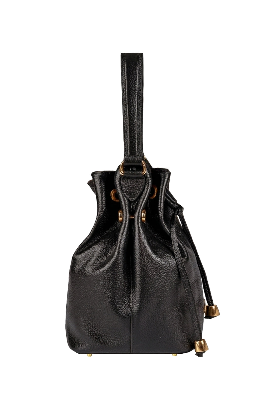 Bolsa saco em couro liso Nubia